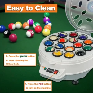 110V Automatic Pool Ball Washer Machine, 16 Balls Capacity Electric Billiard Cleaner