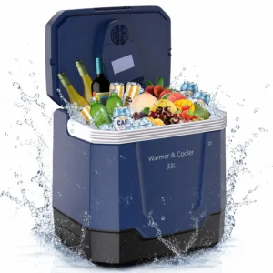 35QT Electric Cooler, Portable Car Refrigerator & Plug-In Cooler with 12V DC & AC Power