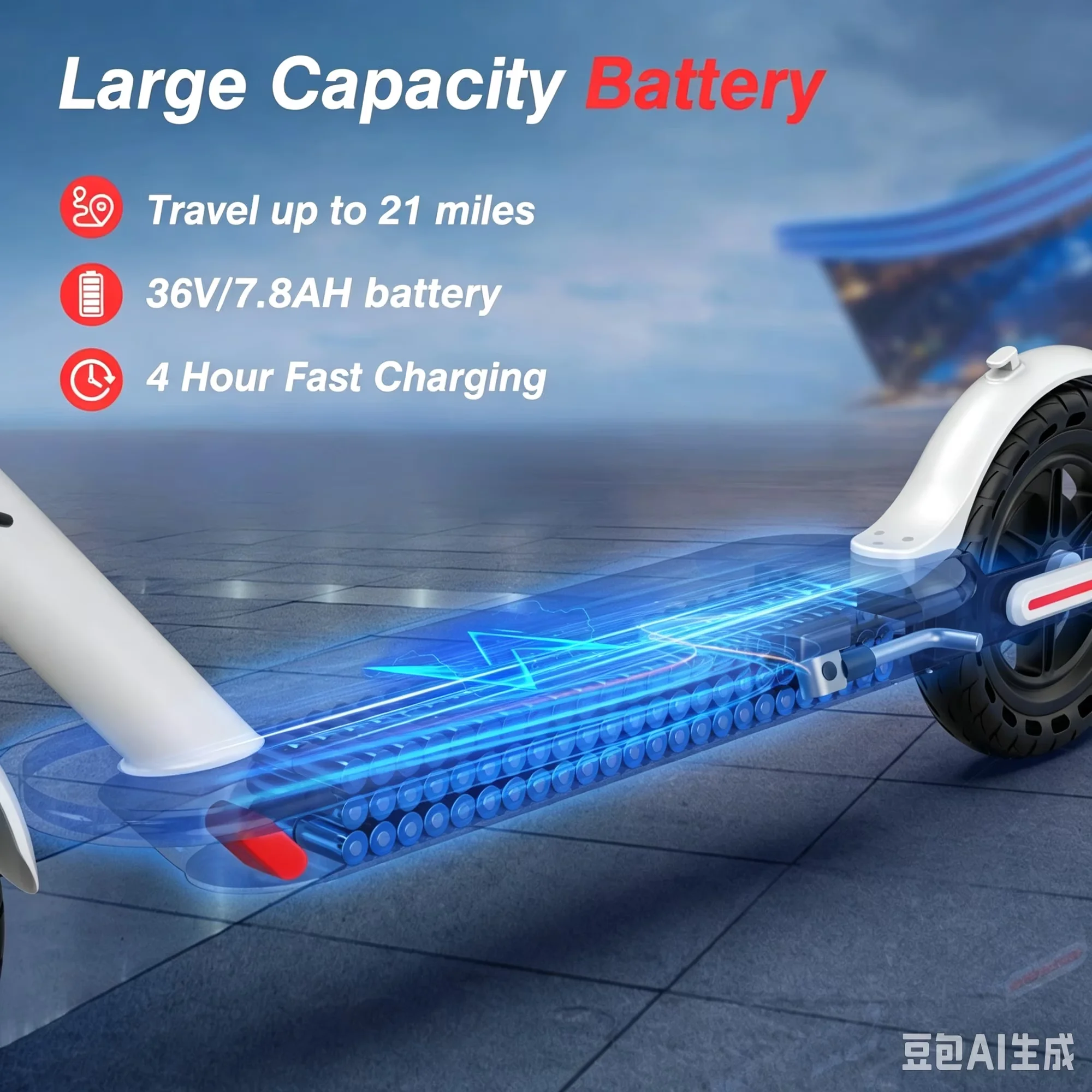 2026 New 36V 7.8AH Electric Scooter  8.5inch Solid Tire Up to 19MPH Max Speed - Image 5
