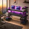 Computer Desk With Drawer, Office Desk With Printer Storage - Thumbnail Image 1