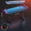Y‑Shaped Gaming Desk with RGB LED Lights, Ergonomic Carbon‑Fiber Surface - Thumbnail Image 9