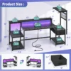 Computer Desk With Drawer, Office Desk With Printer Storage - Thumbnail Image 6