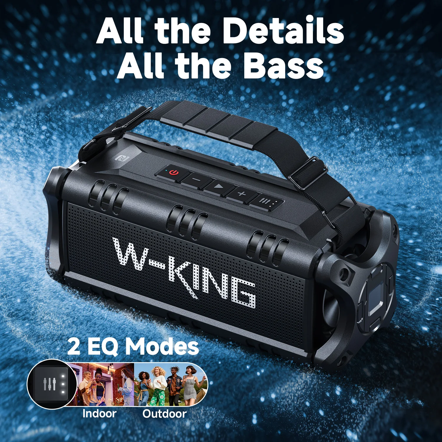 W-KING D8 Bluetooth Speaker, 50W RMS IPX6 Waterproof Loud Speakers Bluetooth Wireless - Image 2