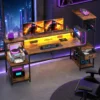 Computer Desk With Drawer, Office Desk With Printer Storage - Thumbnail Image 8