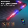 Y‑Shaped Gaming Desk with RGB LED Lights, Ergonomic Carbon‑Fiber Surface - Thumbnail Image 4