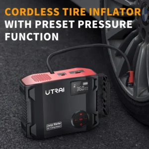 UTRAI 4 In 1 2000A Jump Starter Power Bank 16000mAh 150PSI Air Compressor Tire Pump