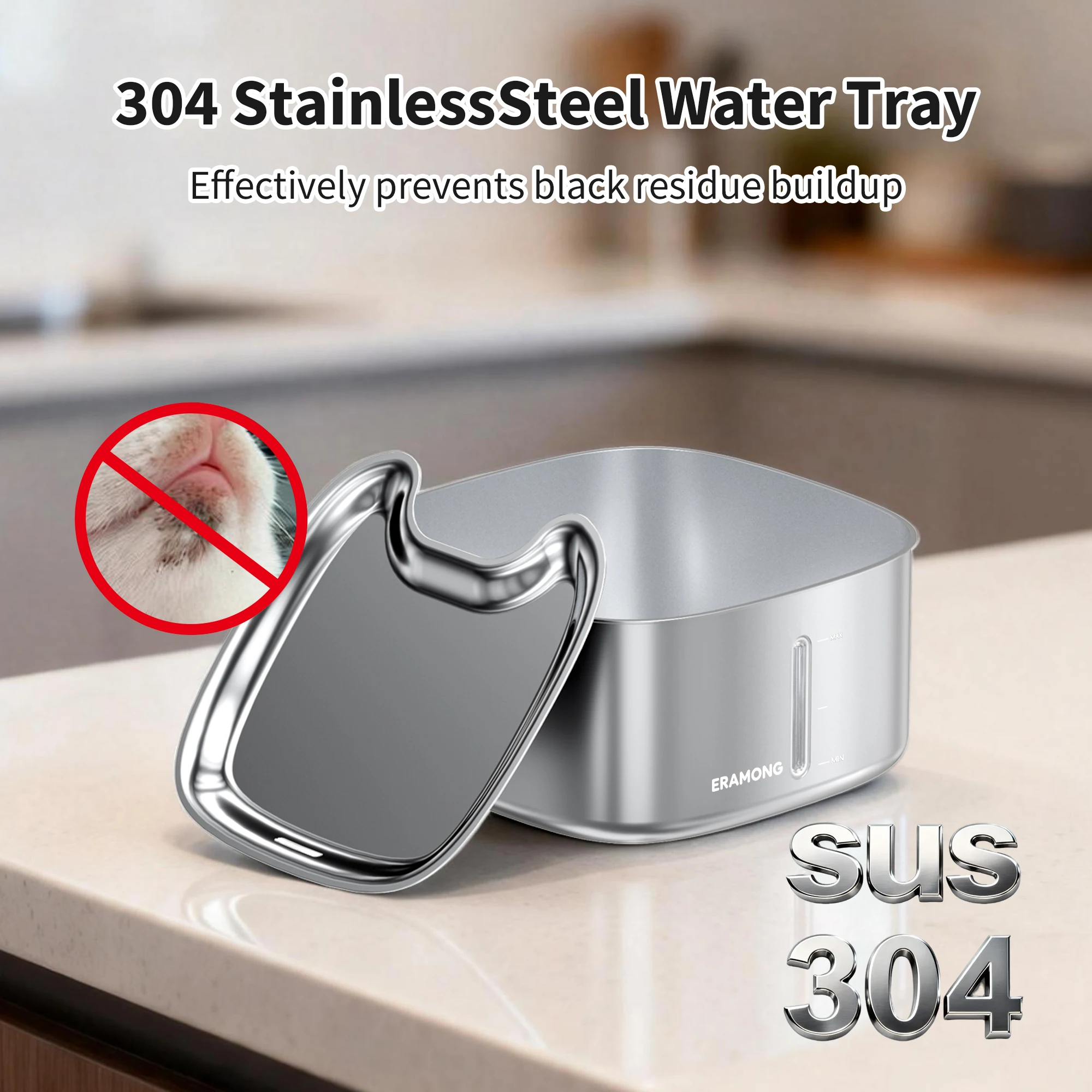 3.5L/118oz Stainless Steel Wireless Smart  Indoor Cats & Dogs Water Bowl Dispenser - Image 7