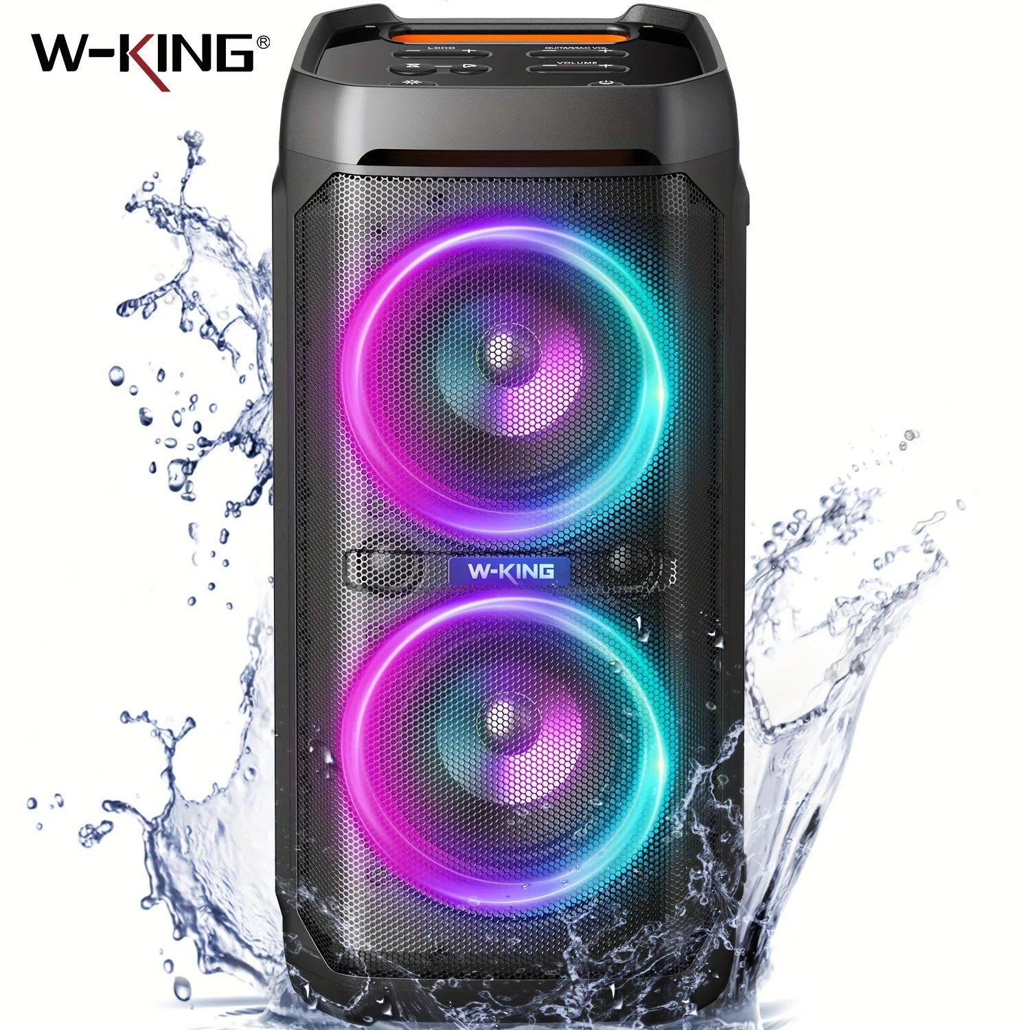 W-KING T11 100W RMS Bluetooth Speakers, IPX6 Waterproof, BT 5.3 Portable Party Boombox - Image 1