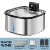 3.5L/118oz Stainless Steel Wireless Smart  Indoor Cats & Dogs Water Bowl Dispenser - Thumbnail Image 1