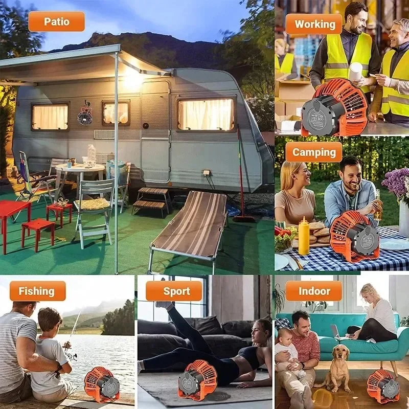 USB Portable Rechargeable Adjustable Speed Lantern Camping Fan - Image 6